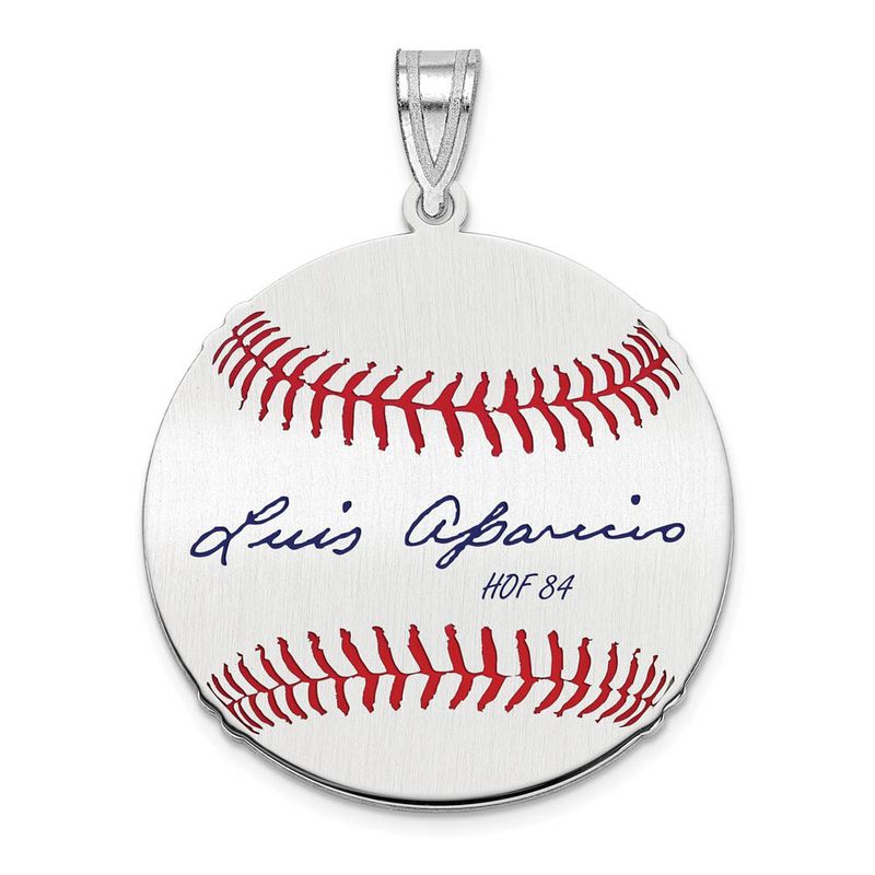 Sterling Silver Luis Aparicio Signature Md Enamel Baseball Pendant